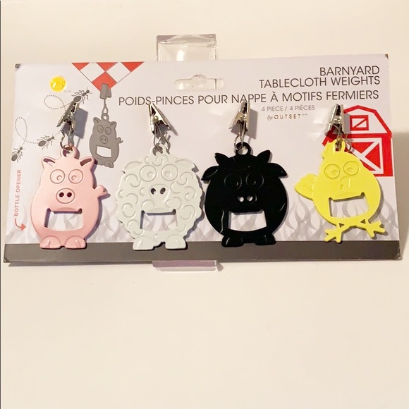 Outset Other - Barnyard Tablecloth Weights and Bottle Opener